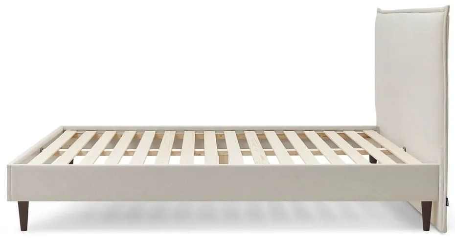 Bézs kárpitozott franciaágy ágyráccsal 180x200 cm Sary – Bobochic Paris
