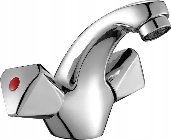 Álló Mosdócsaptelep Tekerőgombokkal, Dugóval