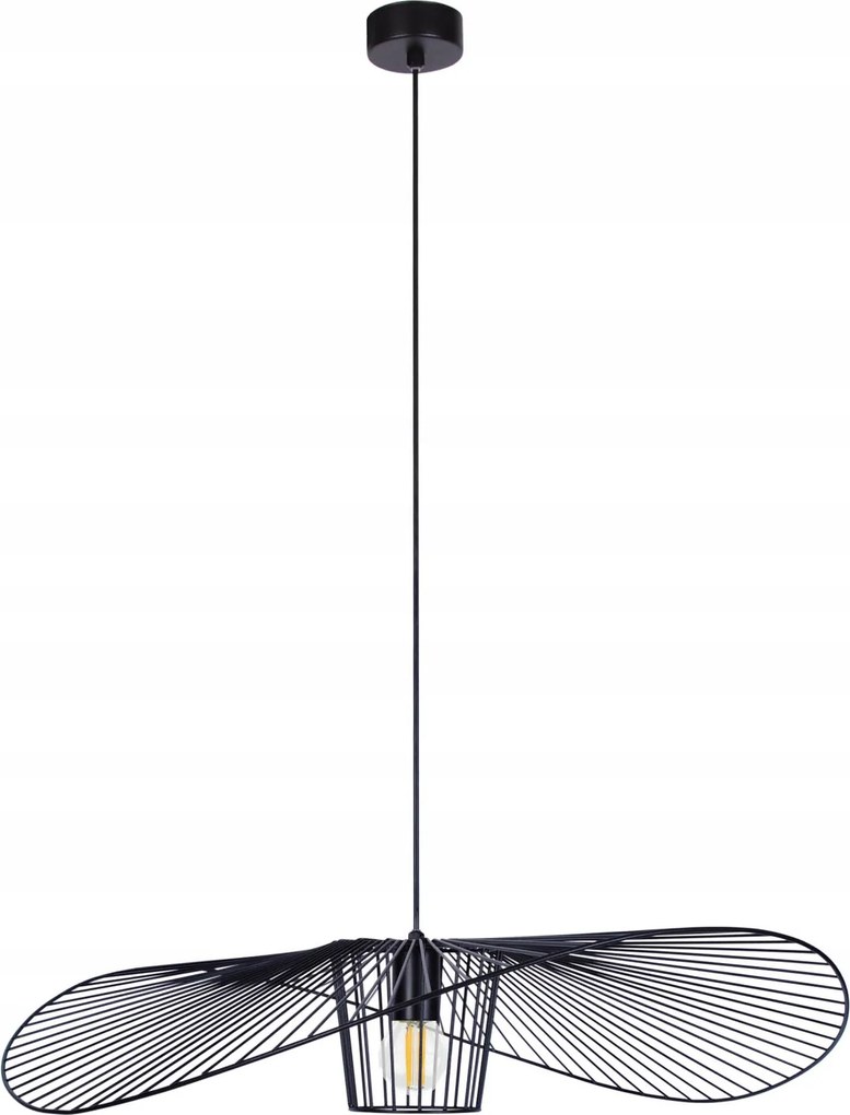 Függő lámpa fekete hálószoba nappali fém drót csillár Kalap