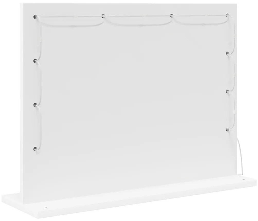 pipere tükör LED világítással Fehér 60x45x18 cm