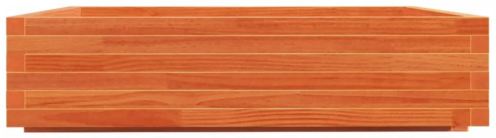 viaszbarna tömör fenyőfa kerti virágláda 100 x 100 x 26,5 cm