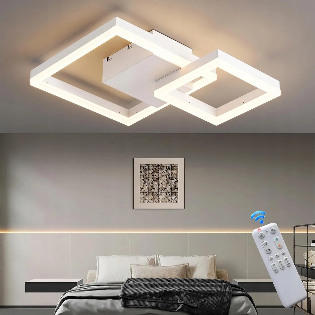 Négyzet alakú plafon fehér modern konyhai lámpa Nappali iroda