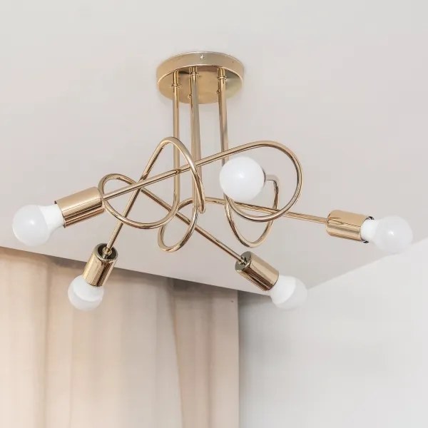 Felületre szerelhető csillár OXFORD 5xE27/15W/230V, arany