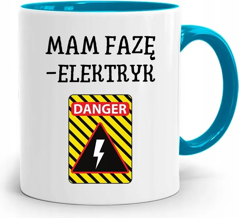 Kék Bögre Ajándék Villanyszerelőnek Mam Fázisok nyomott mintával