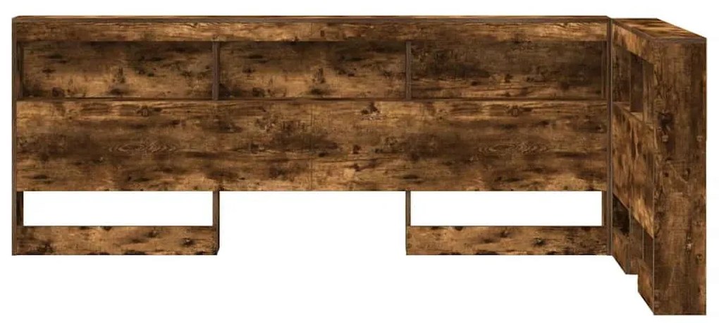 Tároló fejtámla polcokkal tárolóval Füstölt tölgy 80 cm Faanyag