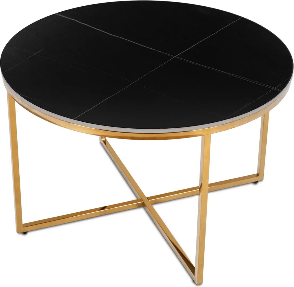 Kerámia asztal fekete márvány matt/arany színben MARINE