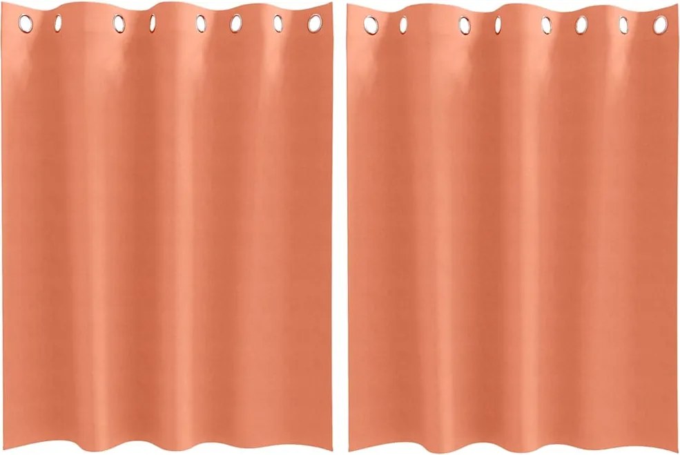 vidaXL Fekete Függöny Gyűrűkkel 2 pcs Terrakotta 140 x 140 cm