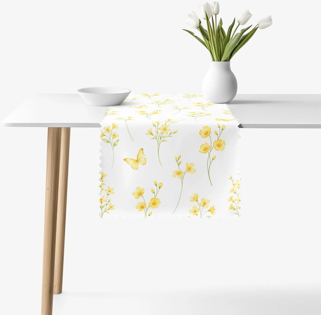 Goldea teflonbevonatú asztali futó - sárga rét 50x120 cm