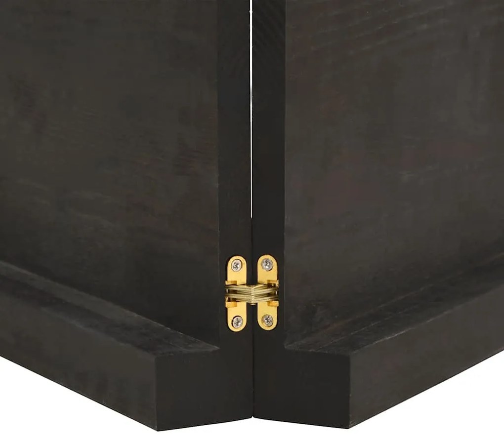 sötétbarna kezelt tömör fa fürdőszobai pult 200x60x(2-6) cm