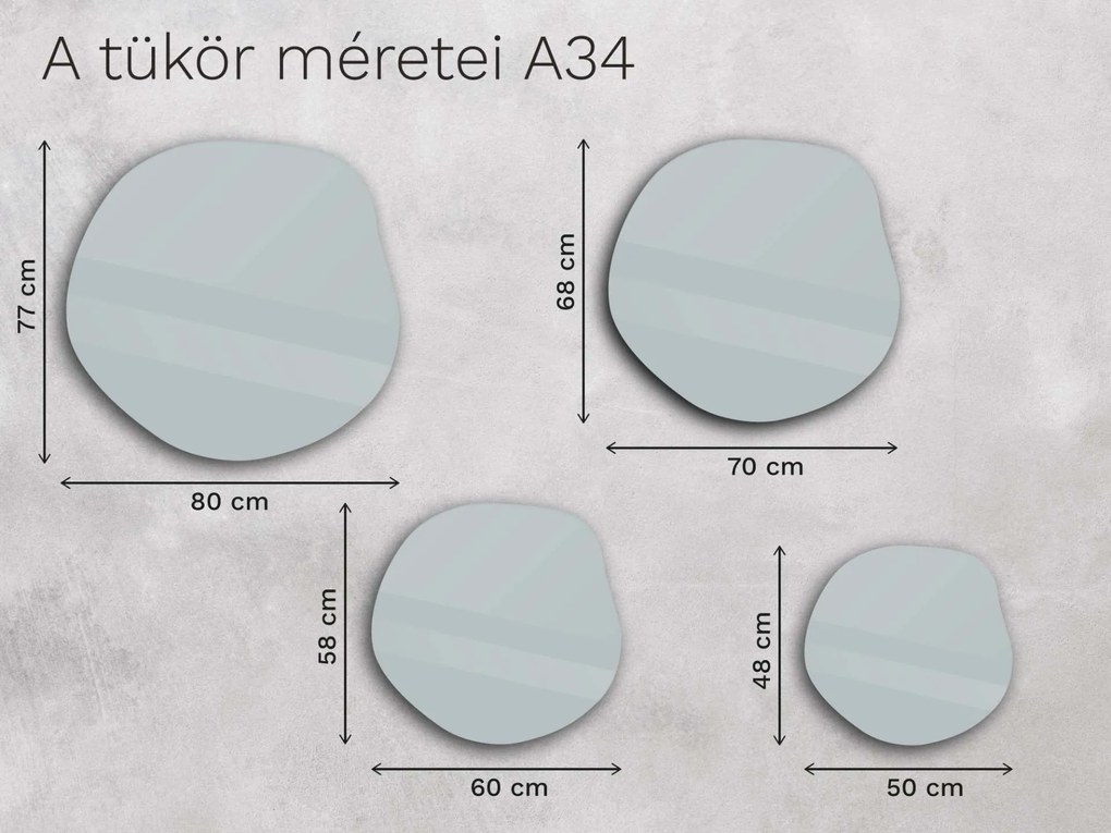 Organikus tükör LED világítással A34