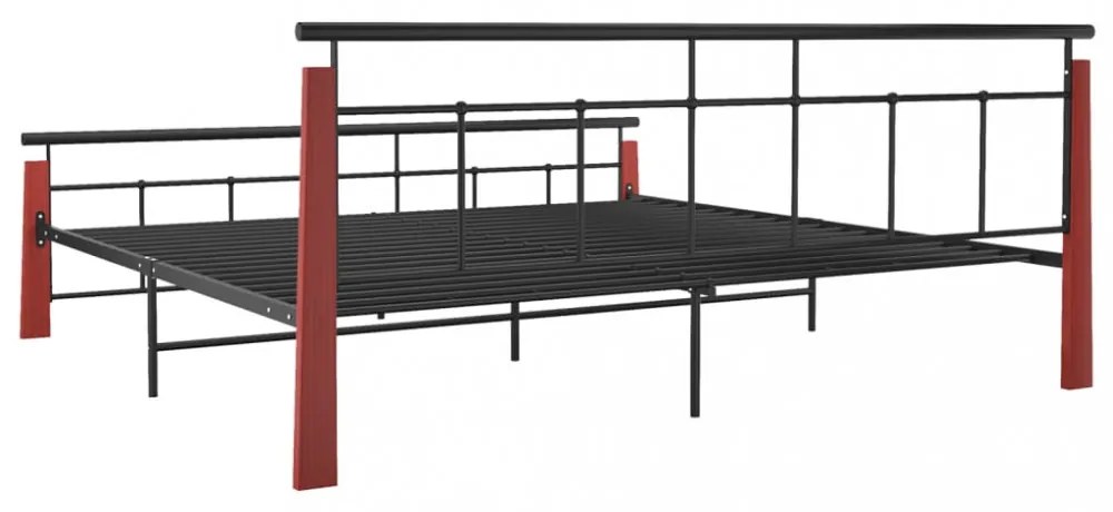fém és tömör tölgyfa ágykeret 200 x 200 cm