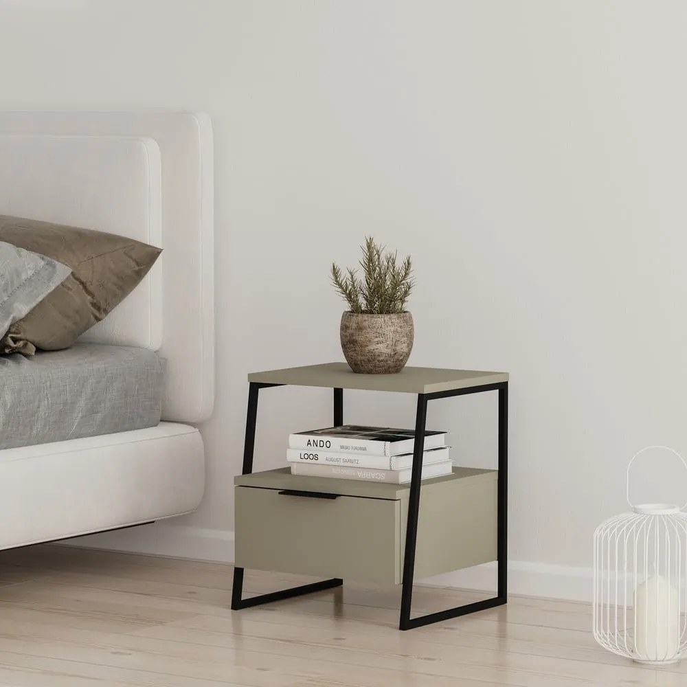 Zöldesszürke éjjeliszekrény Velia – Marckeric