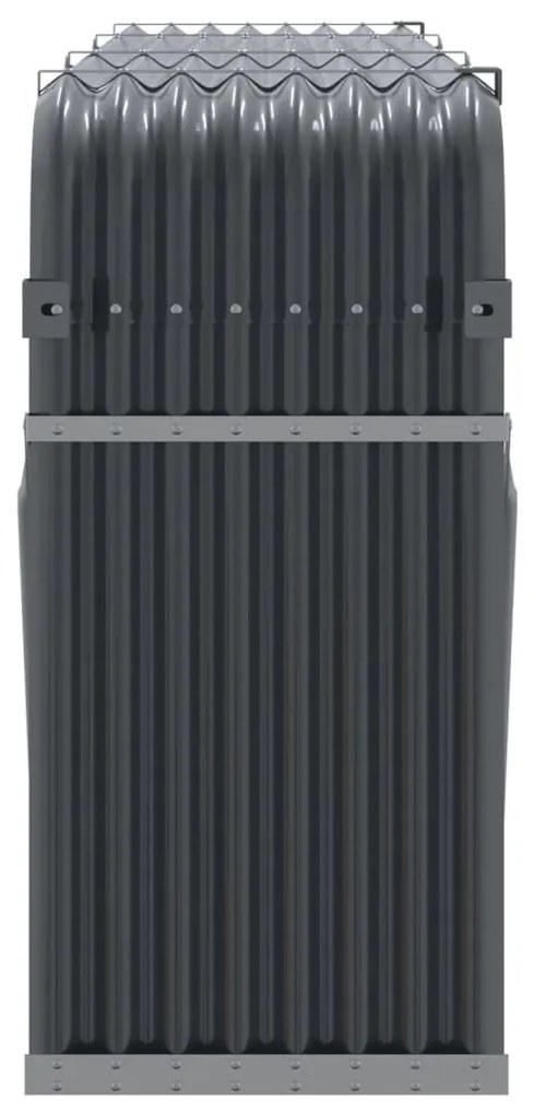 antracit színű horganyzott acél fatörzstartó 234 x 45 x 100 cm