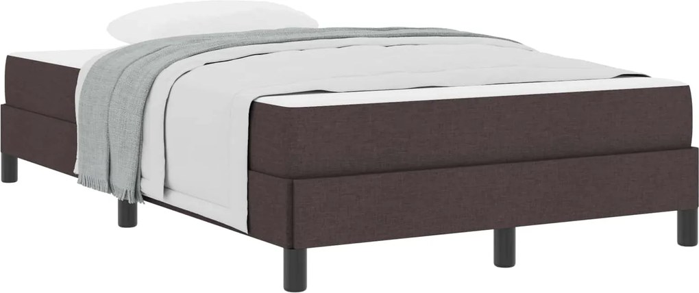 vidaXL Boxrugós ágy matracmal Sötét Barna 120 x 190 cm szövet