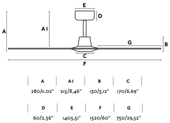 FARO 33511 - Mennyezeti ventilátor MOREA á. 152 cm + távirányító