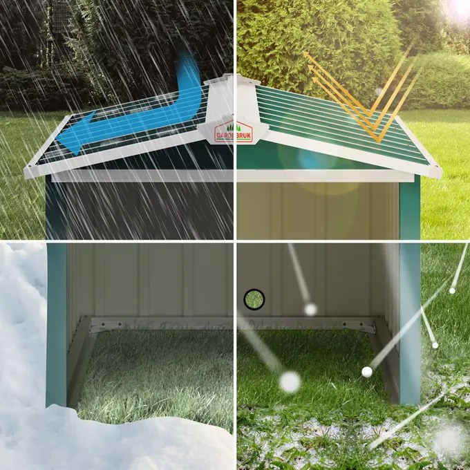 Deuba Garázs robotfűnyíróhoz 86x100x63 cm - zöld