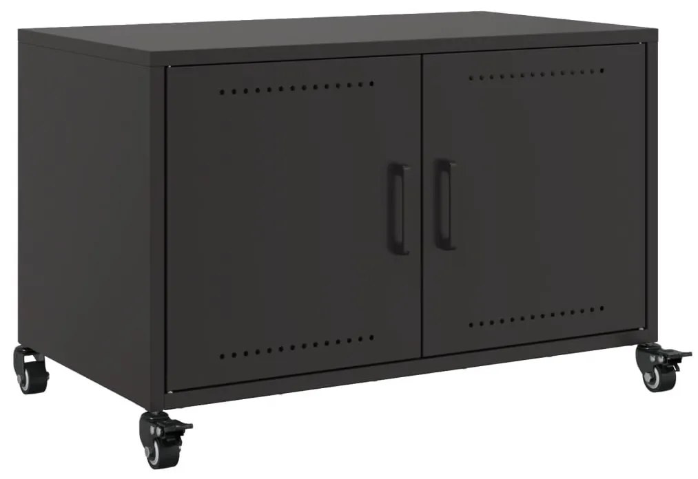 fekete acél TV-szekrény 68 x 39 x 43,5 cm