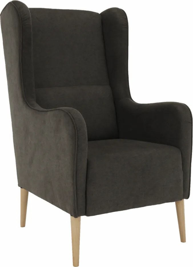 Kényelmes fotel, barna/bükk, BREDLY