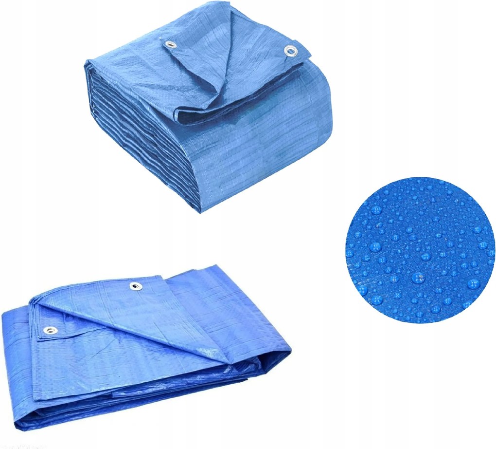 4m x 8m Védőponyva Kék Építőipari Vízálló takaróponyva 4x8