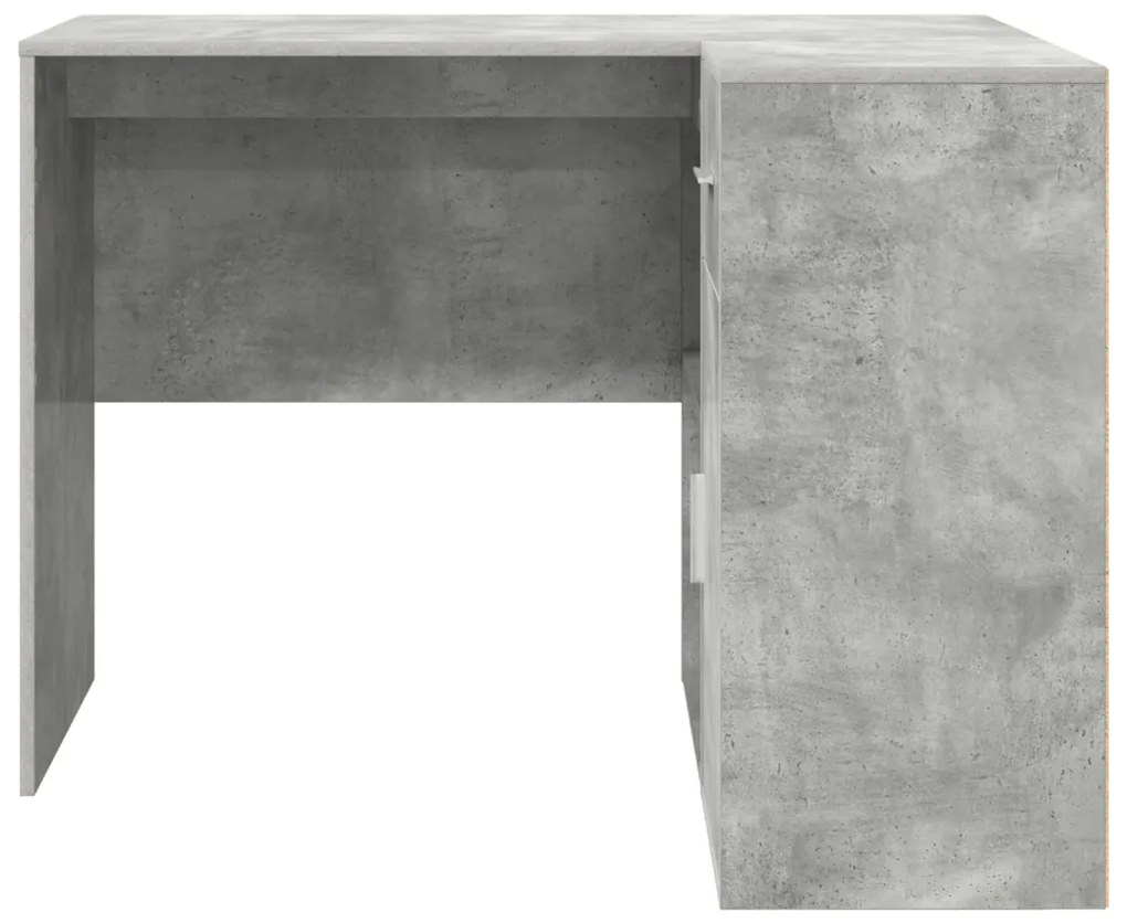Sarokíróasztal Beton Szürke 102x88x75 cm Mérnöki fa