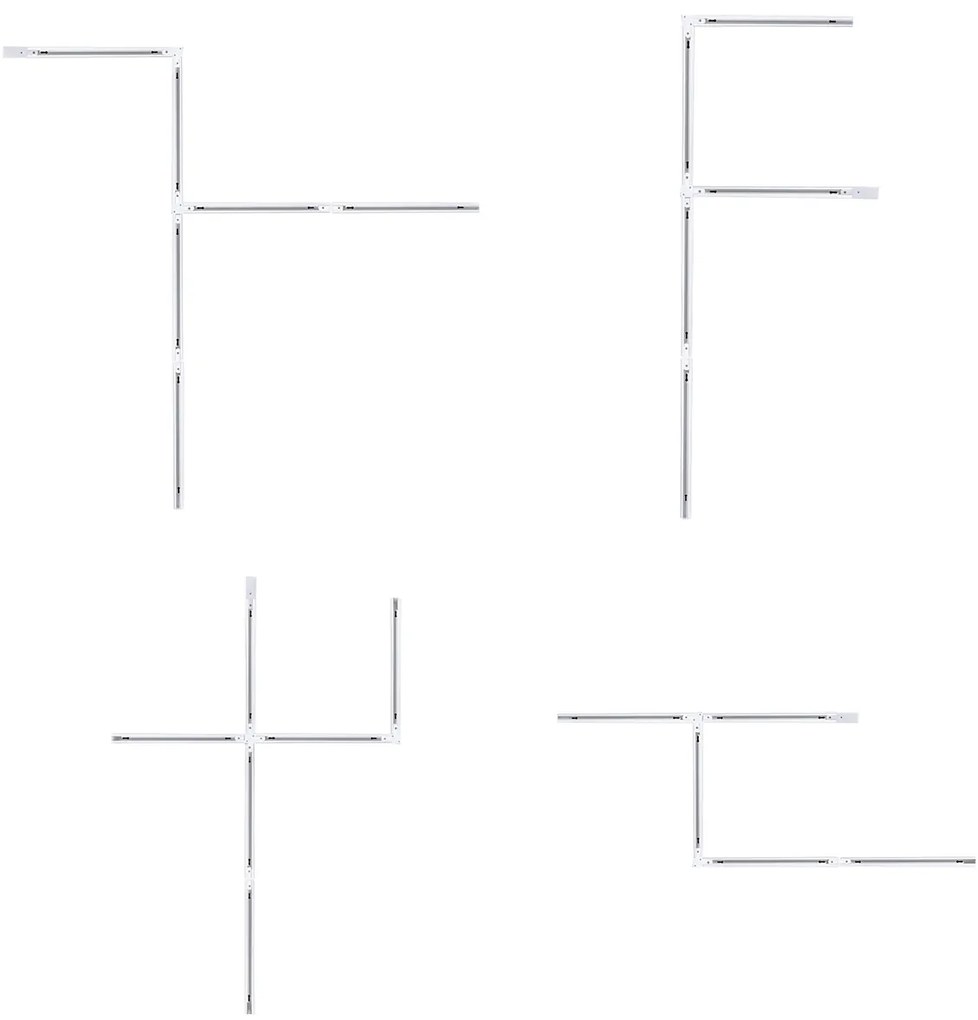 Modern sínrendszer 5 fehér spotlámpával, 1 fázisú - Iconic Ivy