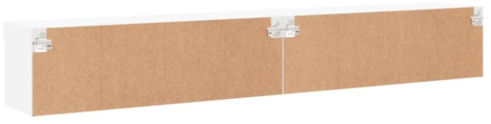 2 db fehér TV-szekrény LED-világítással 100x30x30 cm