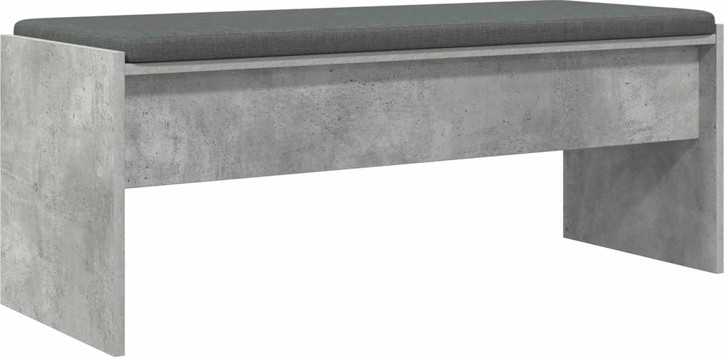 vidaXL Előtér pad párnával Beton Szürke 103 x 38 x 40 cm
