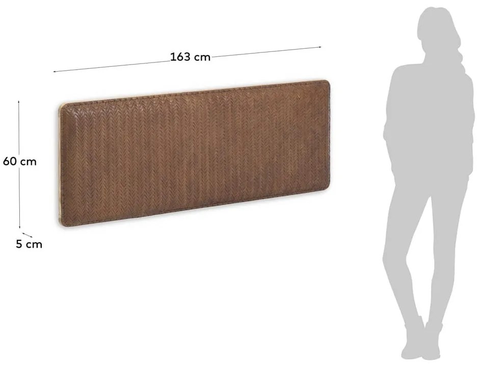 Barna bőr ágytámla 163x60 cm Natesa – Kave Home