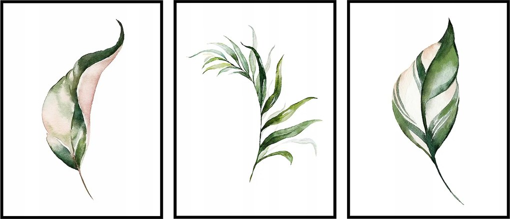Triptichon Poszterek 30x40 sorozat 3 db-os kép szett levelek