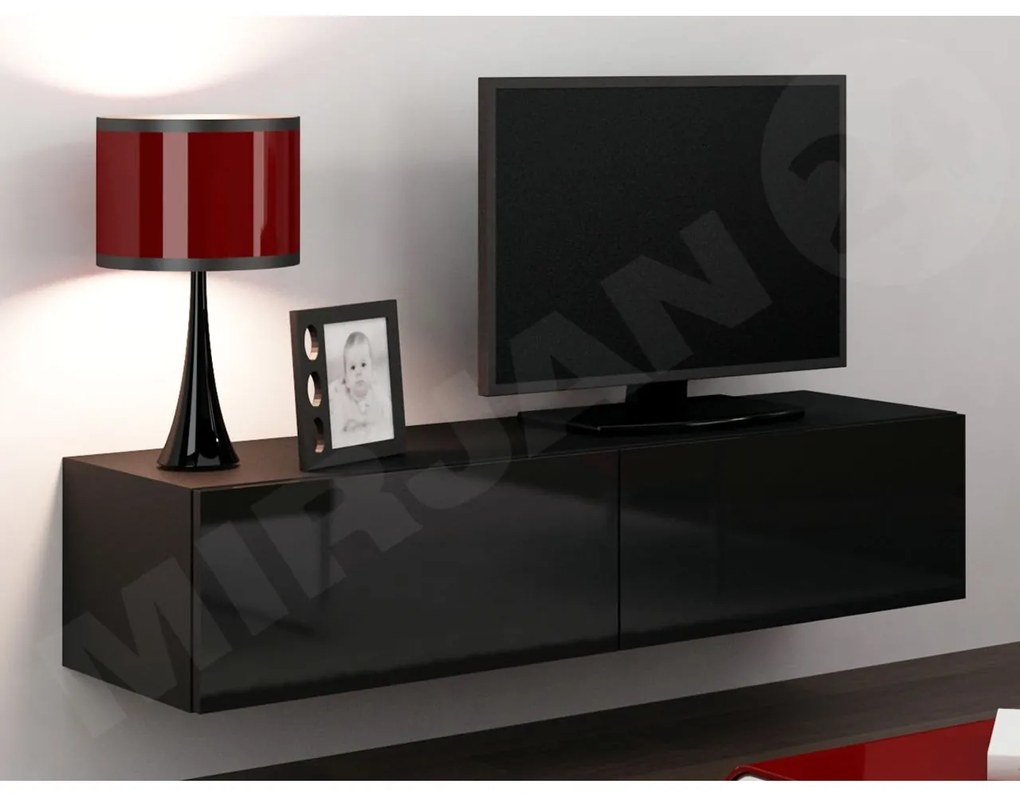 TV asztal/szekrény Zylia 140 (fekete + fényes fekete). 1053758