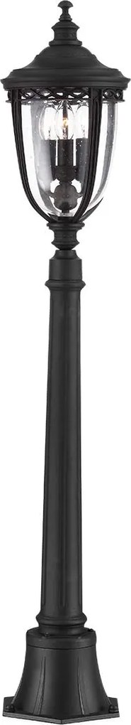 Feiss klasszikus kültéri állólámpa english bridle fekete átlátszó elsfe-eb4-m-blk IP44