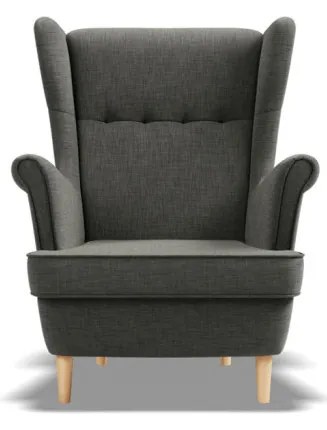 Uszak Mini fotel, fonott, fekete