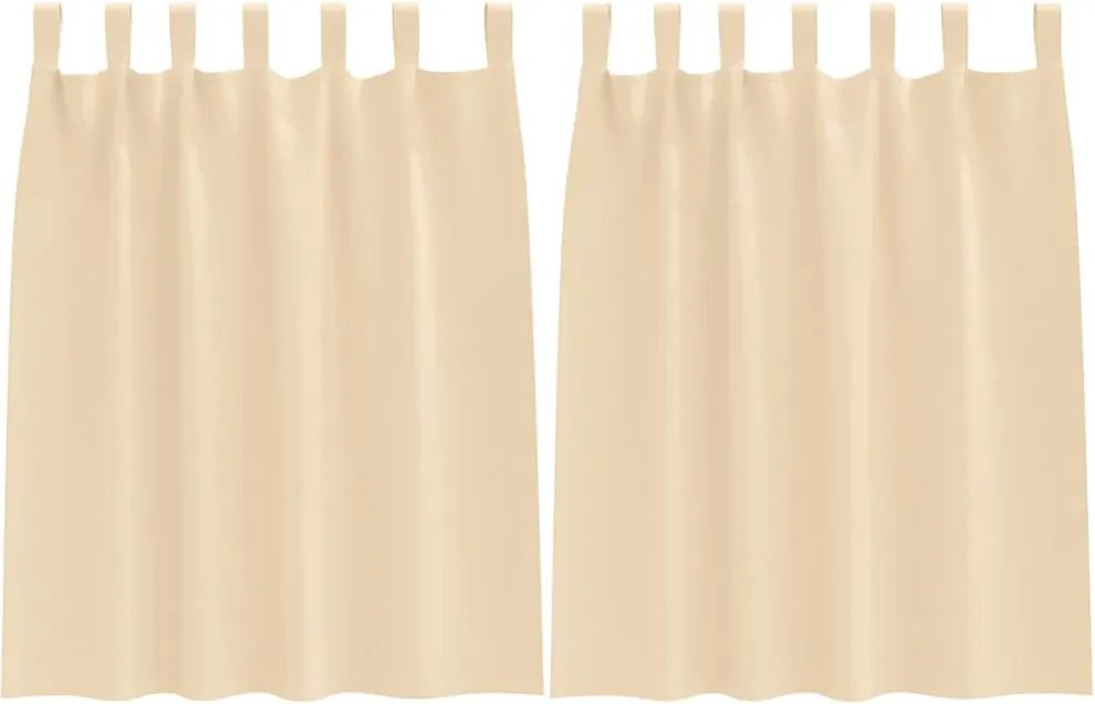 vidaXL Fekete Függöny Gyűrűkkel 2 pcs Krém 140 x 140 cm Poliészter