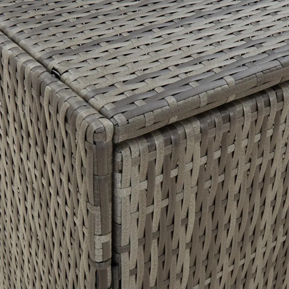 szürke polyrattan kerti tárolószekrény 59 x 40 x 180 cm