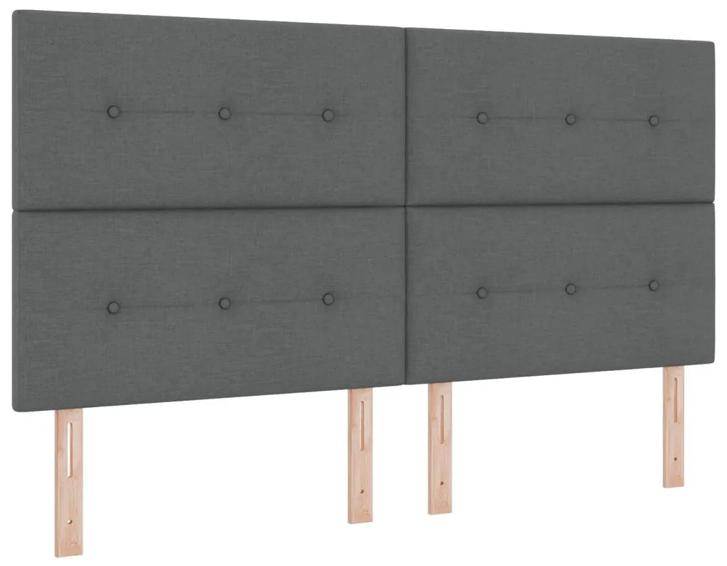 Boxspring ágy matraccal sötét szürke szuper király szövet
