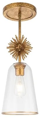 Quoizel STARING-MP-DG-CLEAR-Csillár rúdon STARING 1xE27/40W/230V átm. 18,4 cm arany/átlátszó