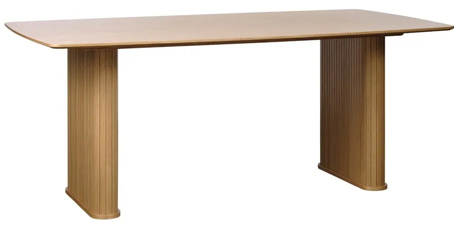 Étkezőasztal tölgyfa dekoros asztallappal 100x190 cm Nola – Unique Furniture