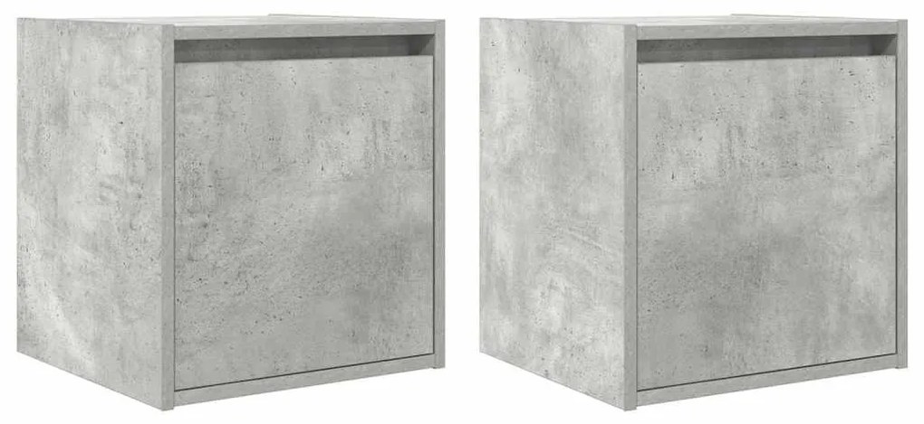 2 db betonszürke falra szerelhető éjjeliszekrény 38x34x40 cm