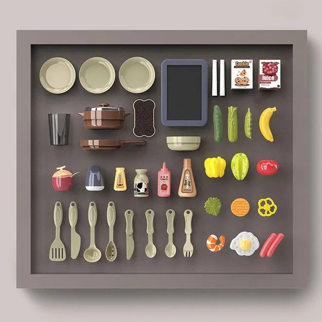 Gyermekkonyha hangjelző LED gőzfejlesztő 42 tartozékkal