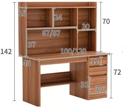 Polcos íróasztal barna OT-501-Brown