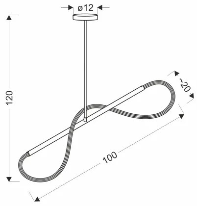 LED csillár kábelen SUPREME LED/22W/230V 100 cm aranyszínű