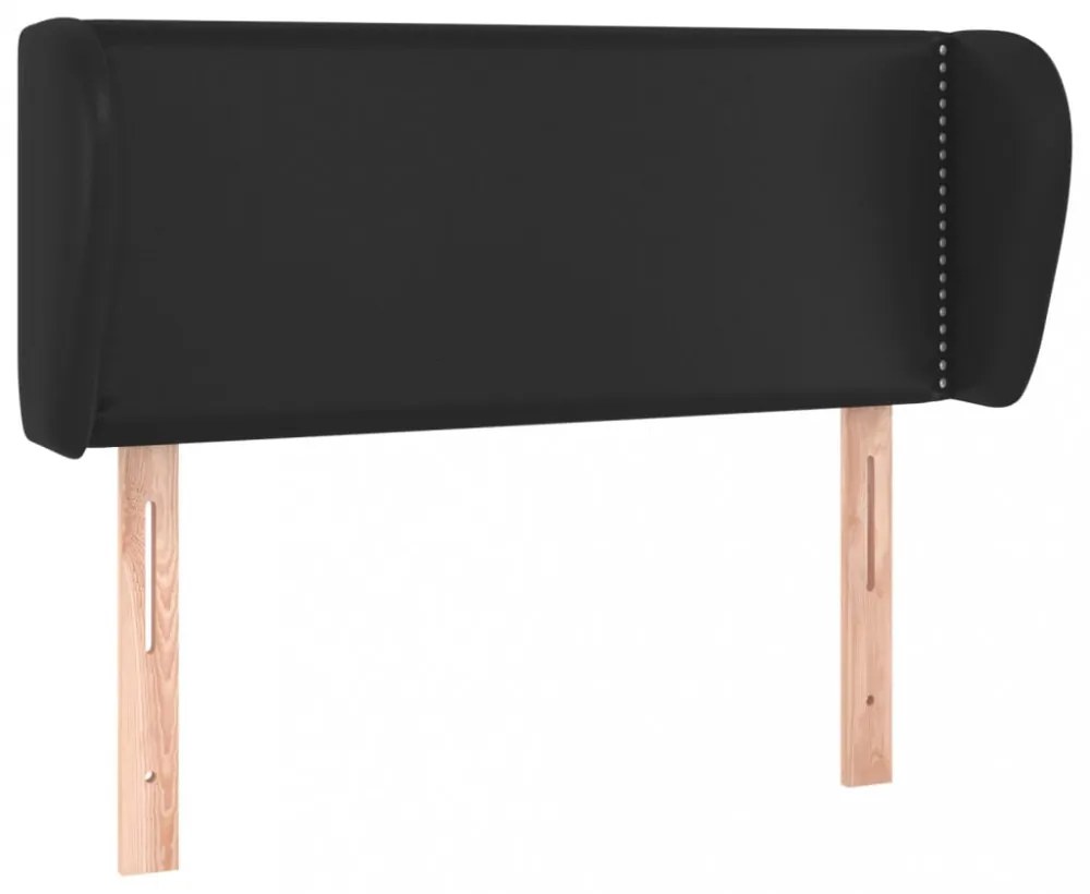 fekete műbőr szárnyas fejtámla 93x23x78/88 cm