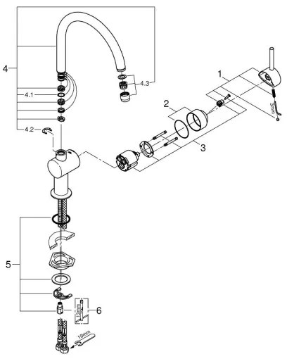 GROHE 32917GN0 - Mosogató csaptelep A, arany