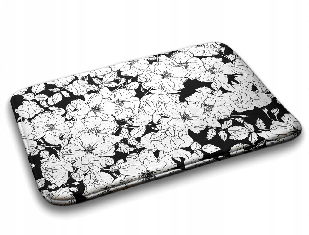 Fürdőszobaszőnyeg vegyes minták Virágok Rózsa 75x45 cm