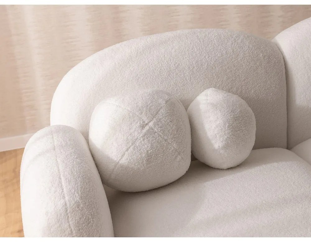 Krémszínű buklé sarokkanapé (bal oldali-heverő résszel) Orbit – Ropez