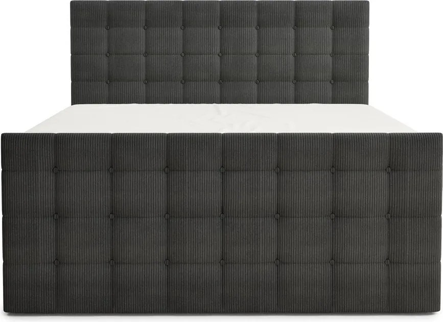 Antracitszürke ágyneműtartós boxspring ágy 160x200 cm Tasca – Maison de Rêve
