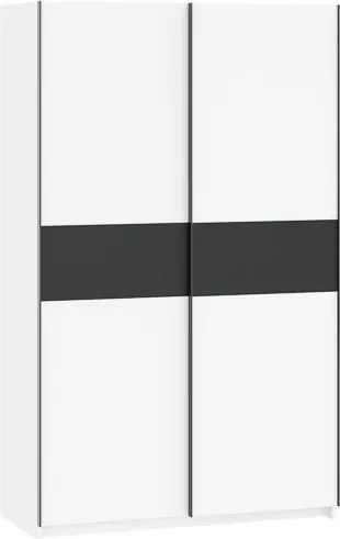 BERNO ruhásszekrény, 120 cm | Fehér + Antracit