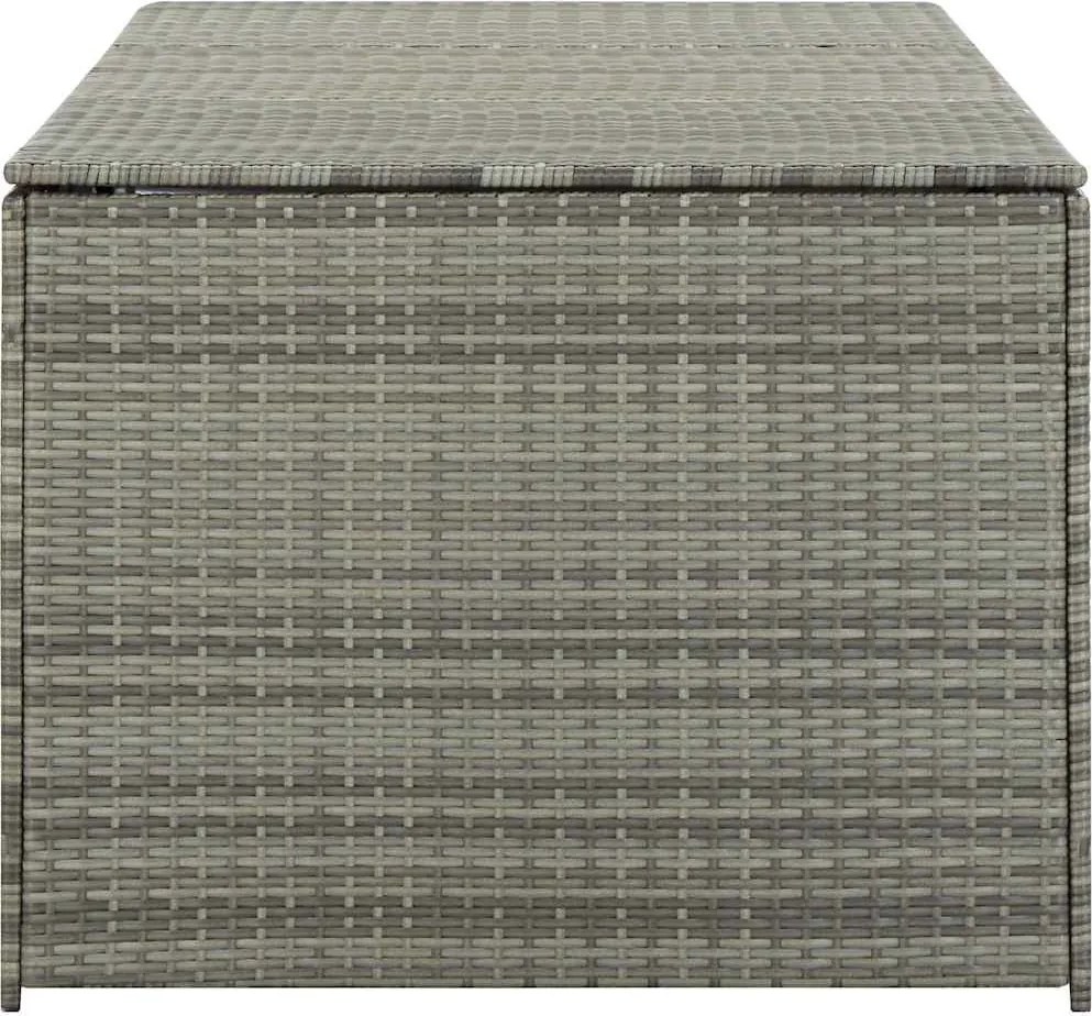 Szürke Polyrattan Kerti Tárolóláda 180 X 90 X 70 Cm