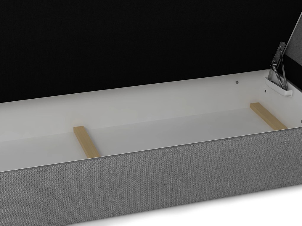 Franciaágy Boxspring 200 cm Milagros 2 (szürke) (matraccal és tárolóhellyel). 1047241