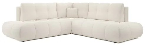 Ágyazható balos L-alakú kárpitozott sarokkanapé ágyneműtartóval ALMADA bézs